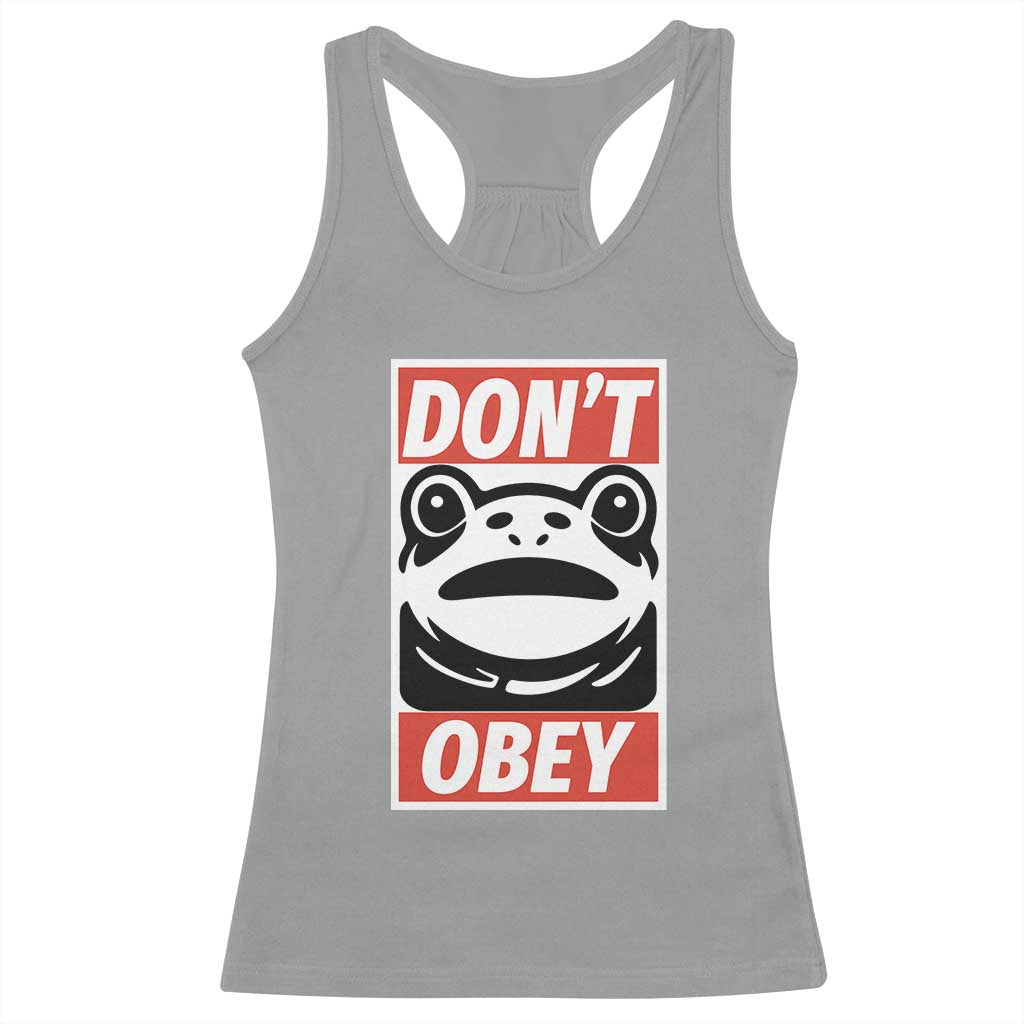 Don't Obey Portland Frog Racerback Tank Top Protest Parody Poster Graphic - Wonder Print Shop