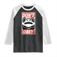 Don't Obey Portland Frog Raglan Shirt Protest Parody Poster Graphic - Wonder Print Shop