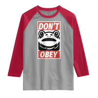 Don't Obey Portland Frog Raglan Shirt Protest Parody Poster Graphic - Wonder Print Shop