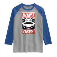Don't Obey Portland Frog Raglan Shirt Protest Parody Poster Graphic - Wonder Print Shop