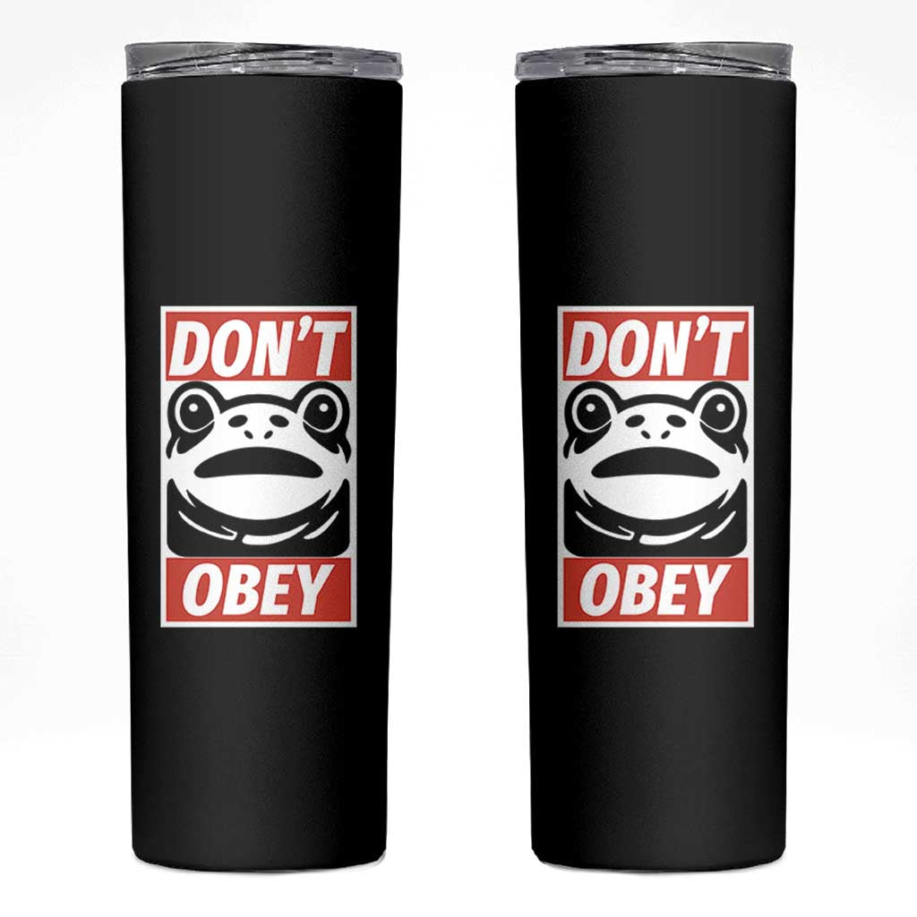 Don't Obey Portland Frog Skinny Tumbler Protest Parody Poster Graphic - Wonder Print Shop