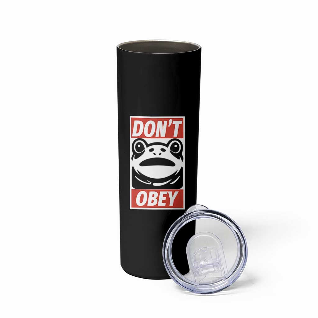 Don't Obey Portland Frog Skinny Tumbler Protest Parody Poster Graphic - Wonder Print Shop