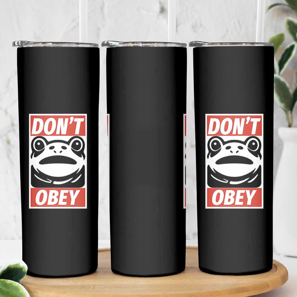 Don't Obey Portland Frog Skinny Tumbler Protest Parody Poster Graphic - Wonder Print Shop