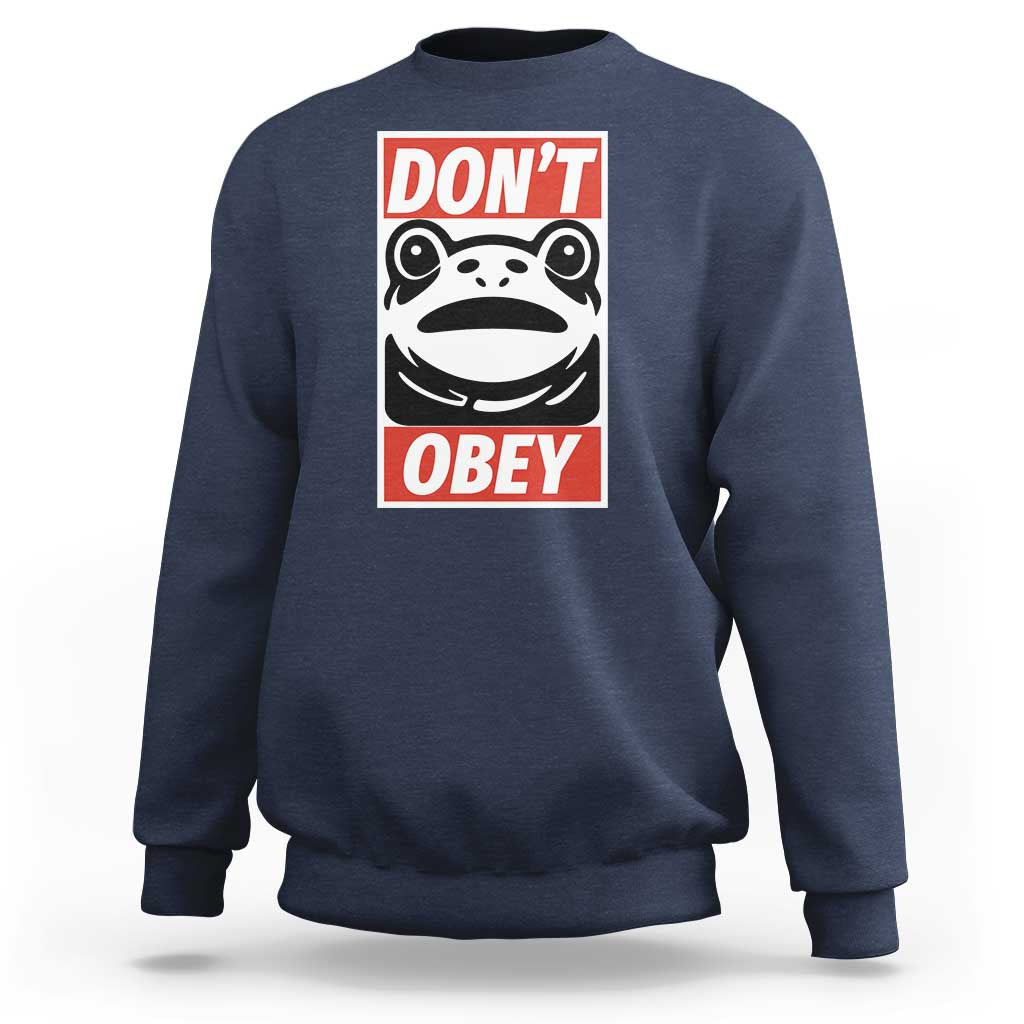 Don't Obey Portland Frog Sweatshirt Protest Parody Poster Graphic - Wonder Print Shop