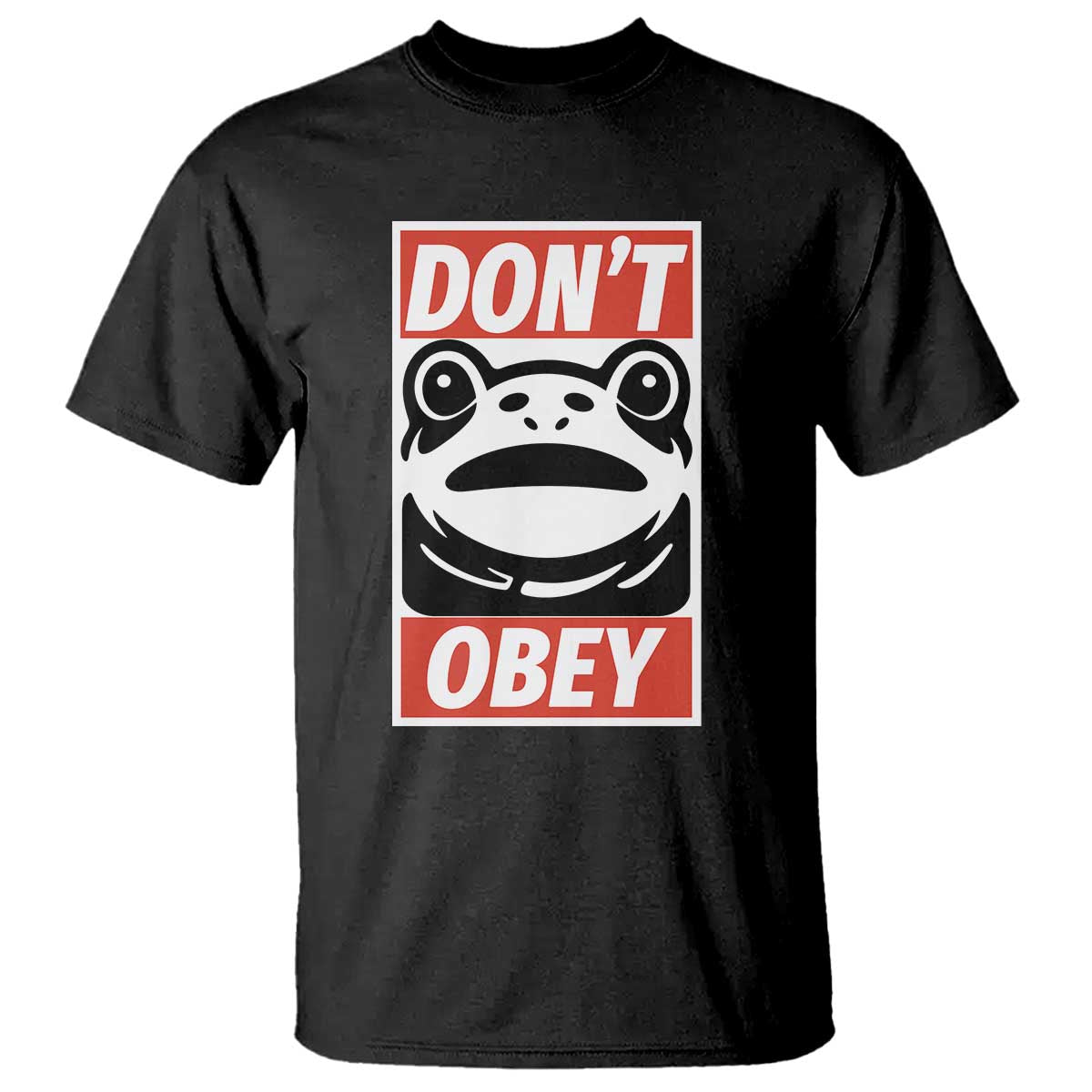 Don't Obey Portland Frog T Shirt Protest Parody Poster Graphic - Wonder Print Shop
