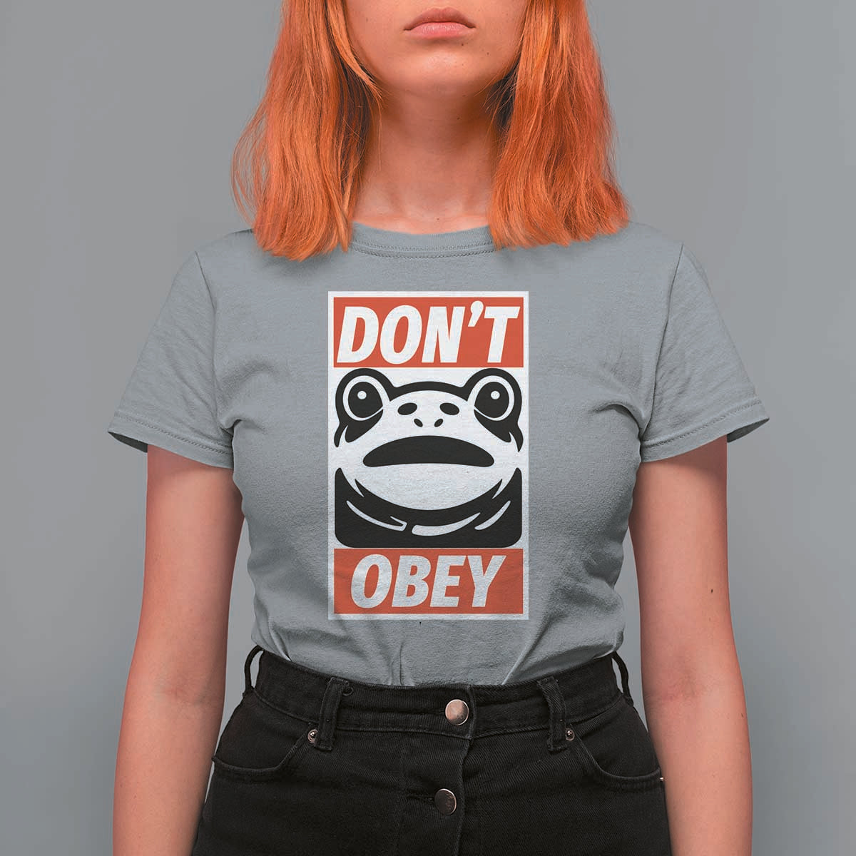 Don't Obey Portland Frog T Shirt For Women Protest Parody Poster Graphic - Wonder Print Shop