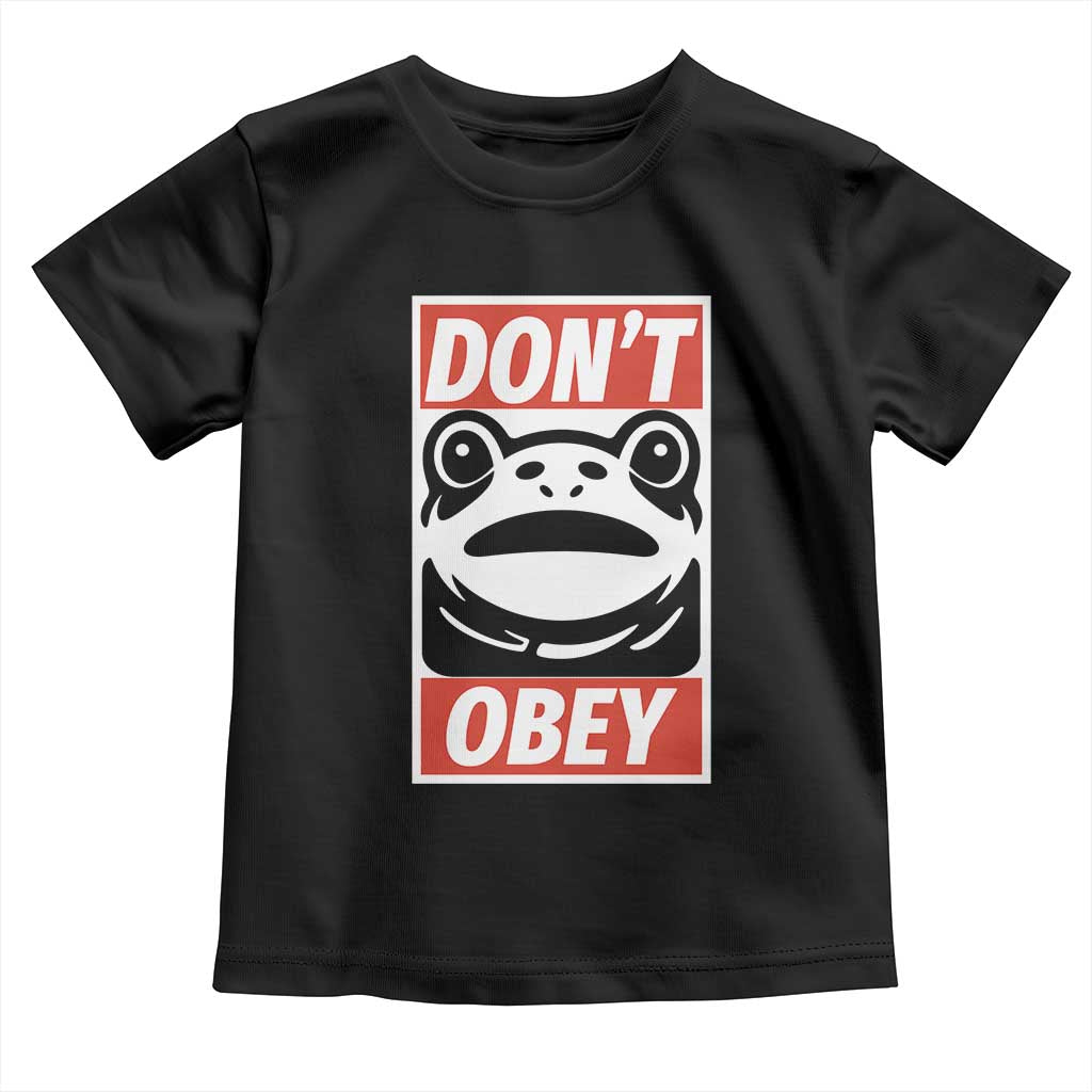 Don't Obey Portland Frog Toddler T Shirt Protest Parody Poster Graphic - Wonder Print Shop