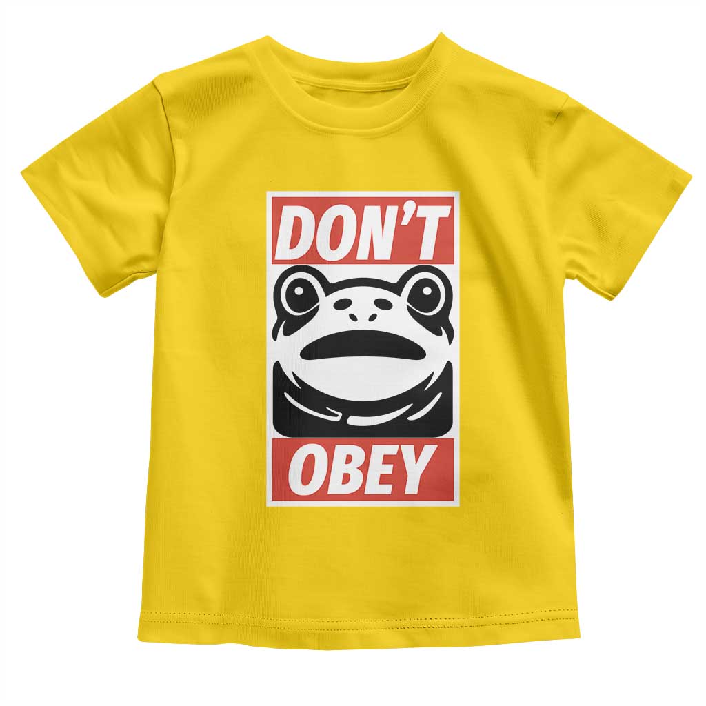 Don't Obey Portland Frog Toddler T Shirt Protest Parody Poster Graphic - Wonder Print Shop