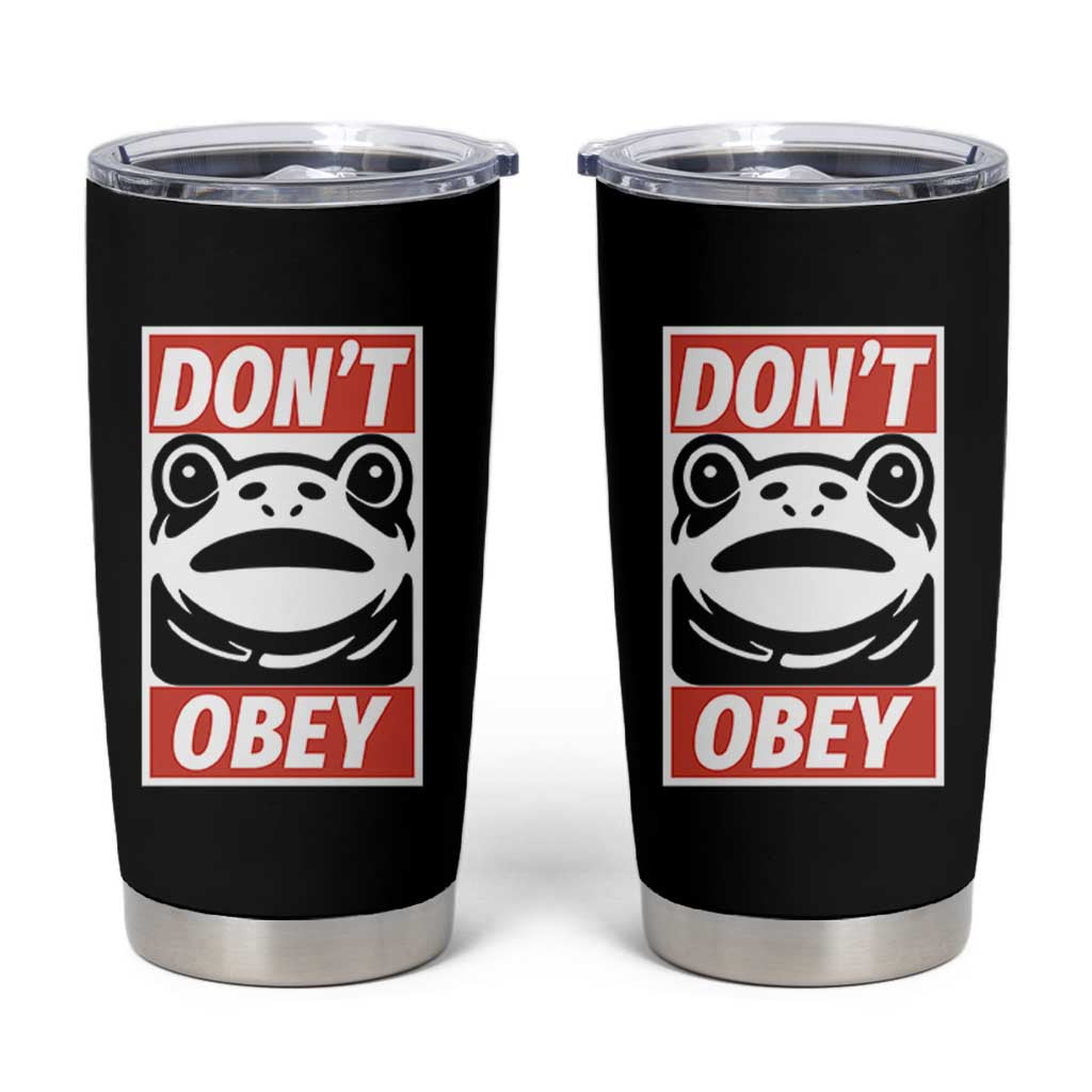 Don't Obey Portland Frog Tumbler Cup Protest Parody Poster Graphic - Wonder Print Shop