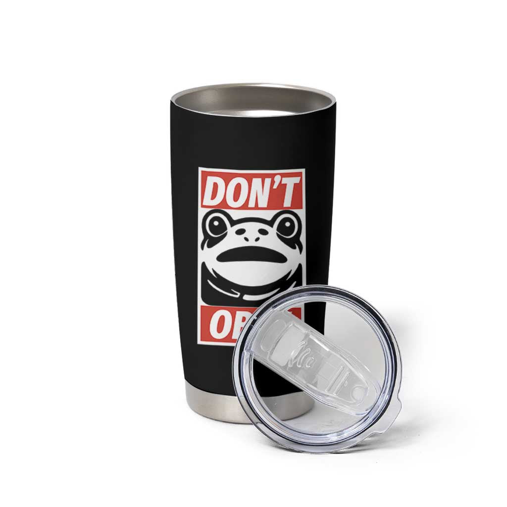 Don't Obey Portland Frog Tumbler Cup Protest Parody Poster Graphic - Wonder Print Shop