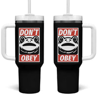 Don't Obey Portland Frog Tumbler With Handle Protest Parody Poster Graphic - Wonder Print Shop