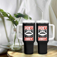 Don't Obey Portland Frog Tumbler With Handle Protest Parody Poster Graphic - Wonder Print Shop