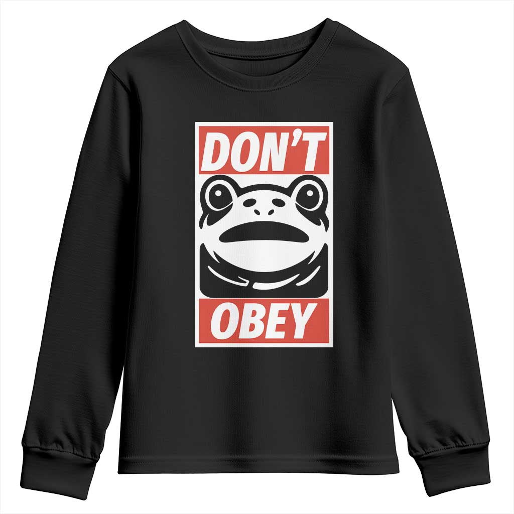 Don't Obey Portland Frog Youth Sweatshirt Protest Parody Poster Graphic - Wonder Print Shop