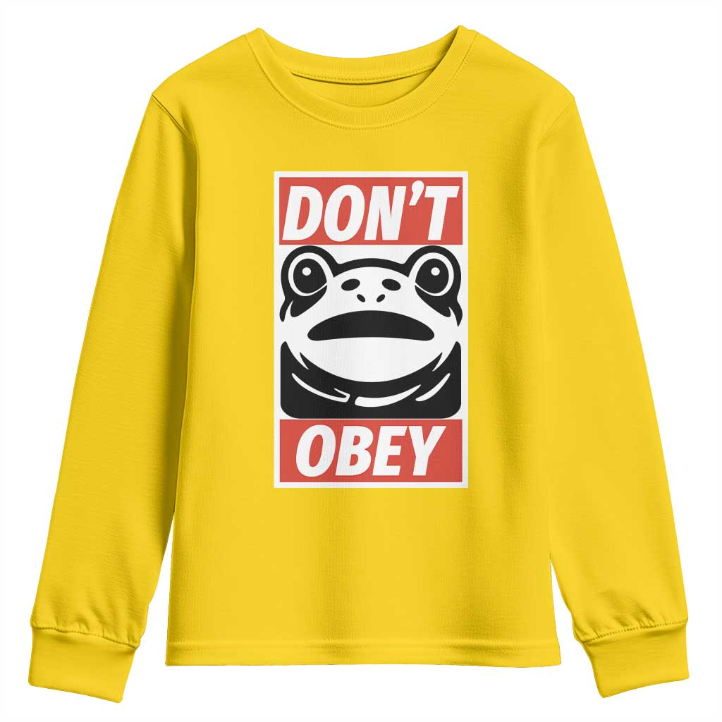 Don't Obey Portland Frog Youth Sweatshirt Protest Parody Poster Graphic - Wonder Print Shop