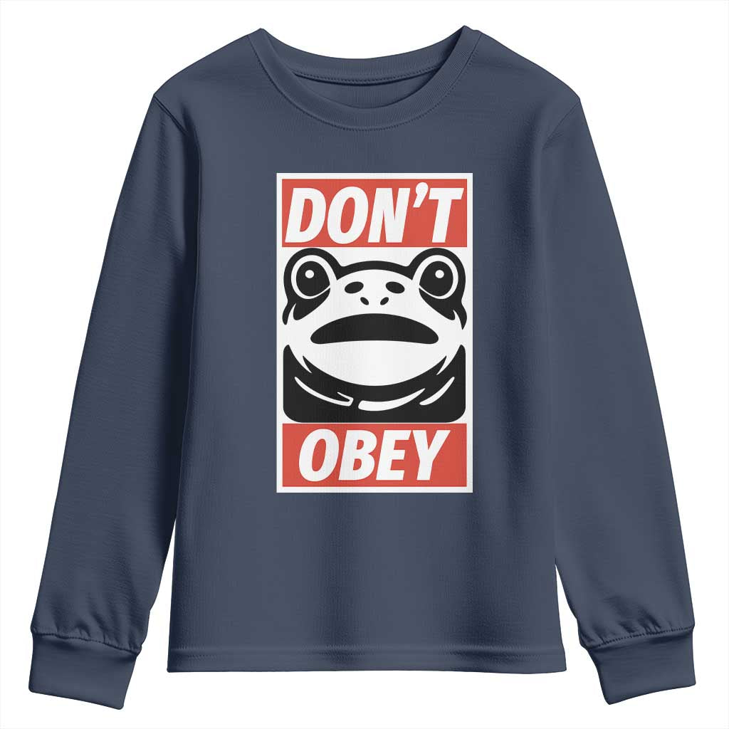 Don't Obey Portland Frog Youth Sweatshirt Protest Parody Poster Graphic - Wonder Print Shop