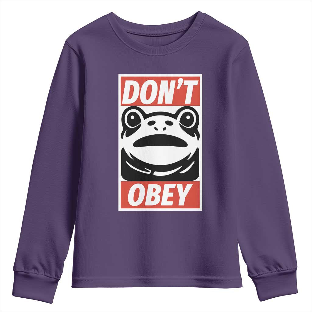 Don't Obey Portland Frog Youth Sweatshirt Protest Parody Poster Graphic - Wonder Print Shop