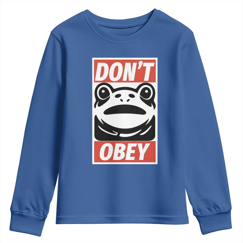 Don't Obey Portland Frog Youth Sweatshirt Protest Parody Poster Graphic - Wonder Print Shop