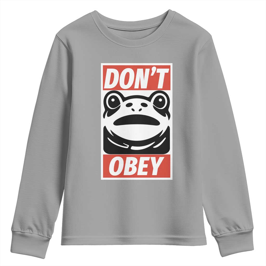 Don't Obey Portland Frog Youth Sweatshirt Protest Parody Poster Graphic - Wonder Print Shop