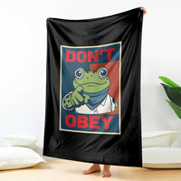 Don't Obey Portland Frog Throw Blanket Frogs Protest Activism Hope Style Poster Graphic - Wonder Print Shop