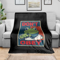 Don't Obey Portland Frog Throw Blanket Frogs Protest Activism Hope Style Poster Graphic - Wonder Print Shop