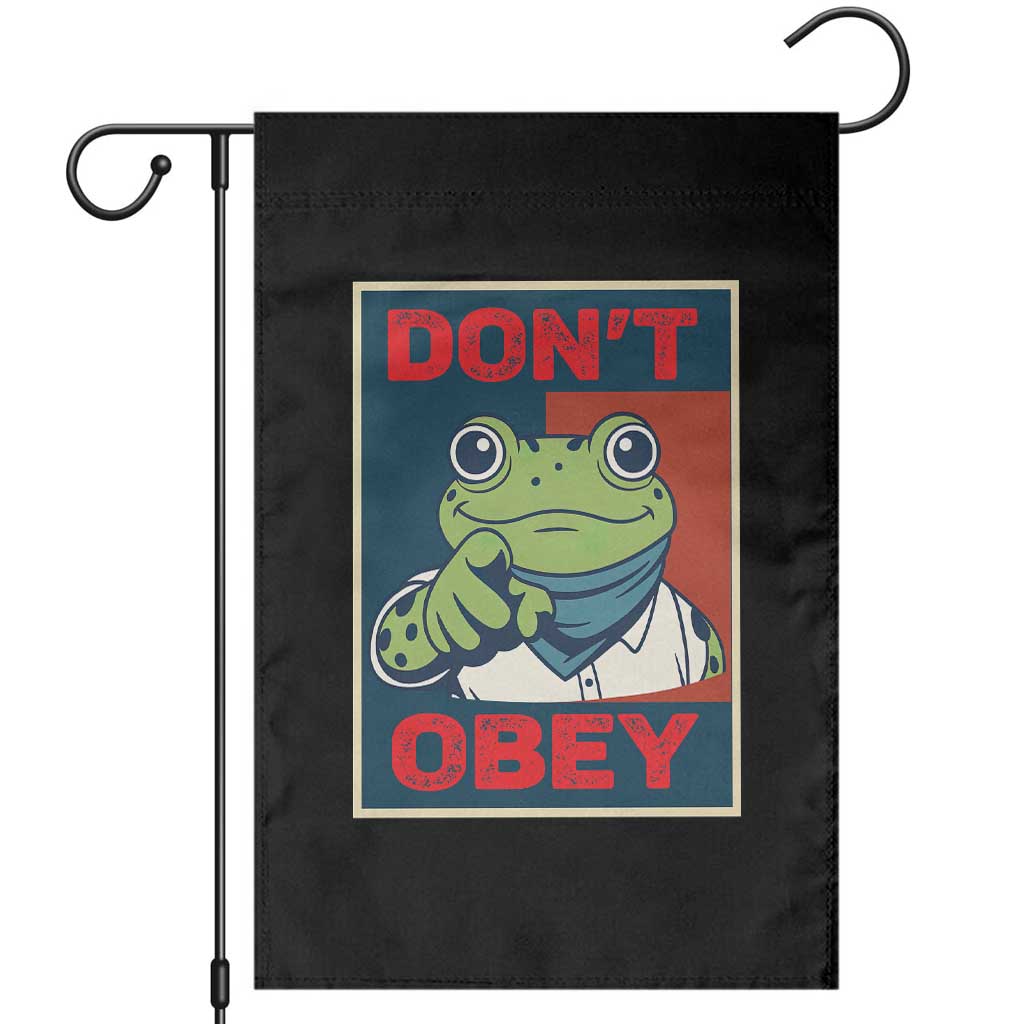 Don't Obey Portland Frog Garden Flag Frogs Protest Activism Hope Style Poster Graphic - Wonder Print Shop