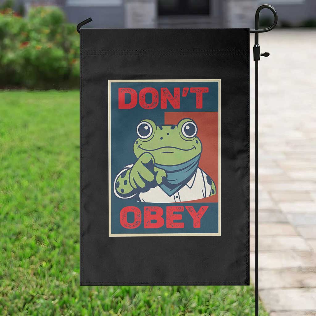 Don't Obey Portland Frog Garden Flag Frogs Protest Activism Hope Style Poster Graphic - Wonder Print Shop