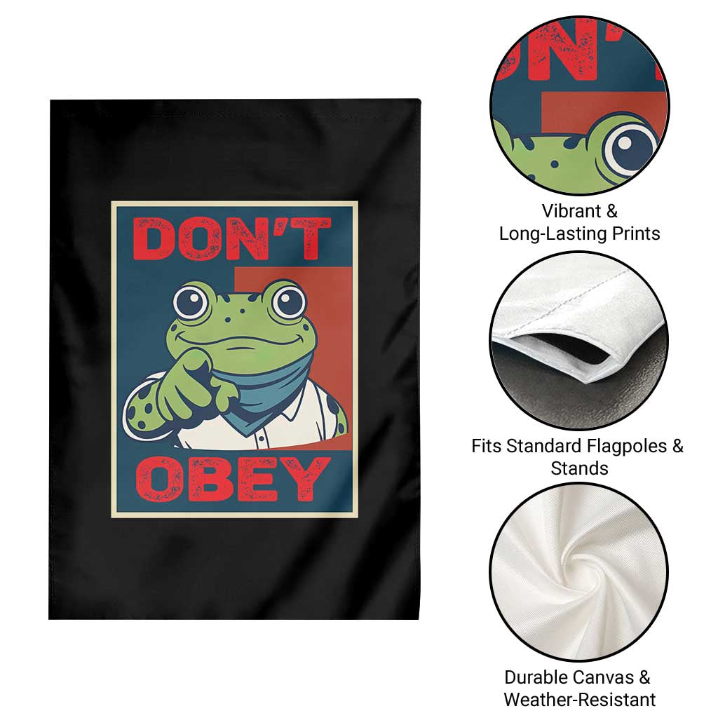 Don't Obey Portland Frog Garden Flag Frogs Protest Activism Hope Style Poster Graphic - Wonder Print Shop