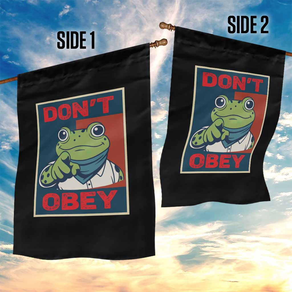 Don't Obey Portland Frog Garden Flag Frogs Protest Activism Hope Style Poster Graphic - Wonder Print Shop