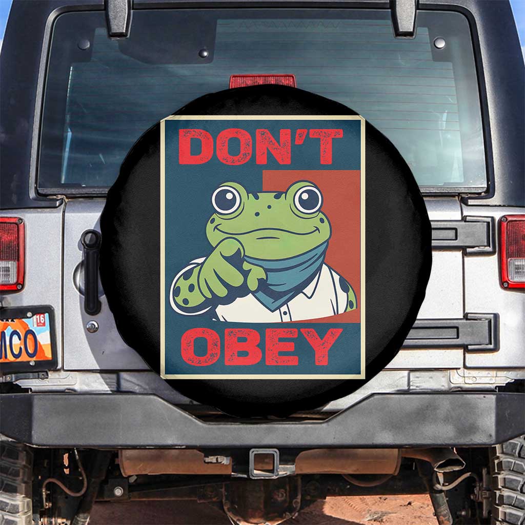 Don't Obey Portland Frog Spare Tire Cover Frogs Protest Activism Hope Style Poster Graphic - Wonder Print Shop