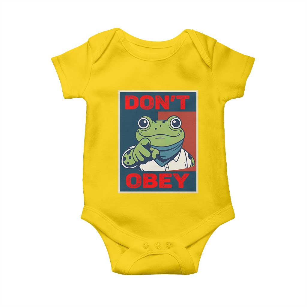 Don't Obey Portland Frog Baby Onesie Frogs Protest Activism Hope Style Poster Graphic - Wonder Print Shop