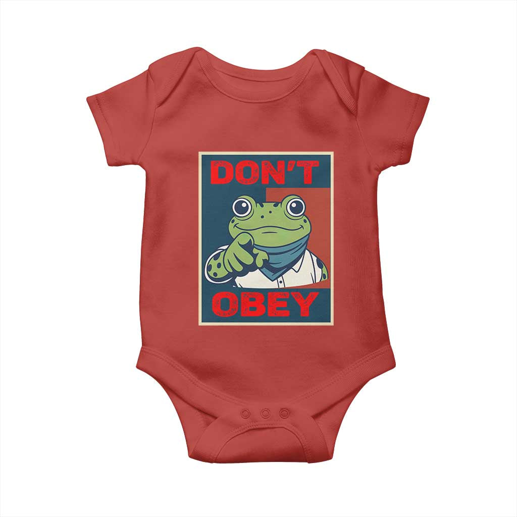 Don't Obey Portland Frog Baby Onesie Frogs Protest Activism Hope Style Poster Graphic - Wonder Print Shop