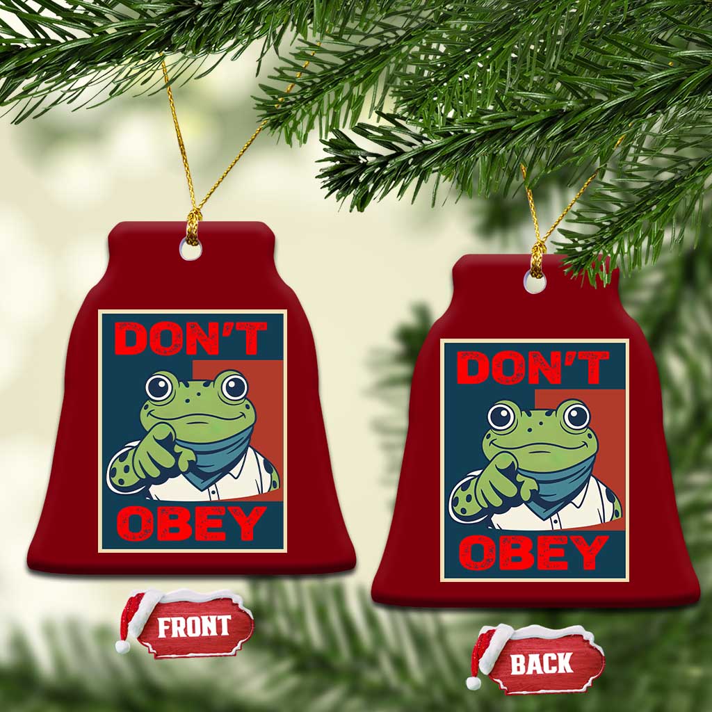 Don't Obey Portland Frog Ceramic Ornament Frogs Protest Activism Hope Style Poster Graphic - Wonder Print Shop
