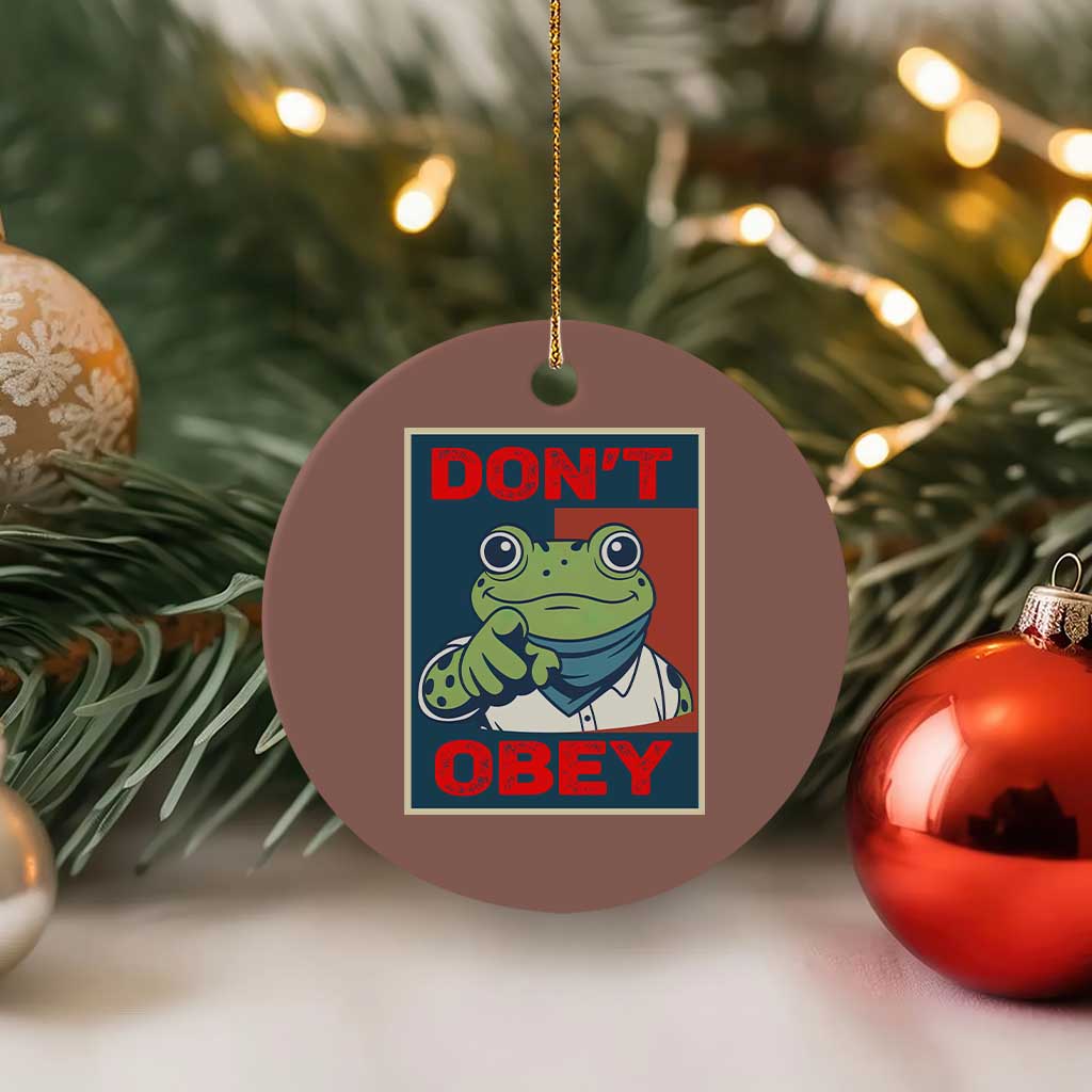 Don't Obey Portland Frog Ceramic Ornament Frogs Protest Activism Hope Style Poster Graphic - Wonder Print Shop