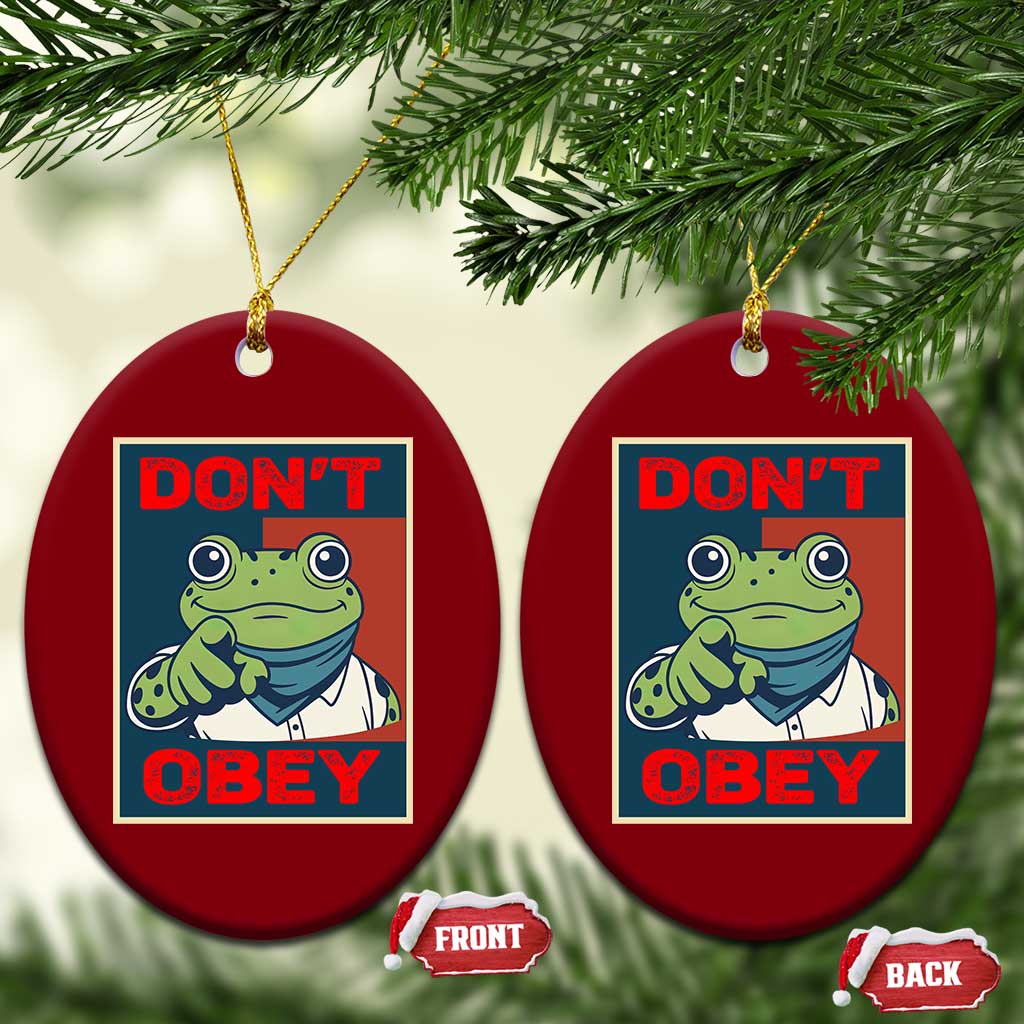 Don't Obey Portland Frog Ceramic Ornament Frogs Protest Activism Hope Style Poster Graphic - Wonder Print Shop