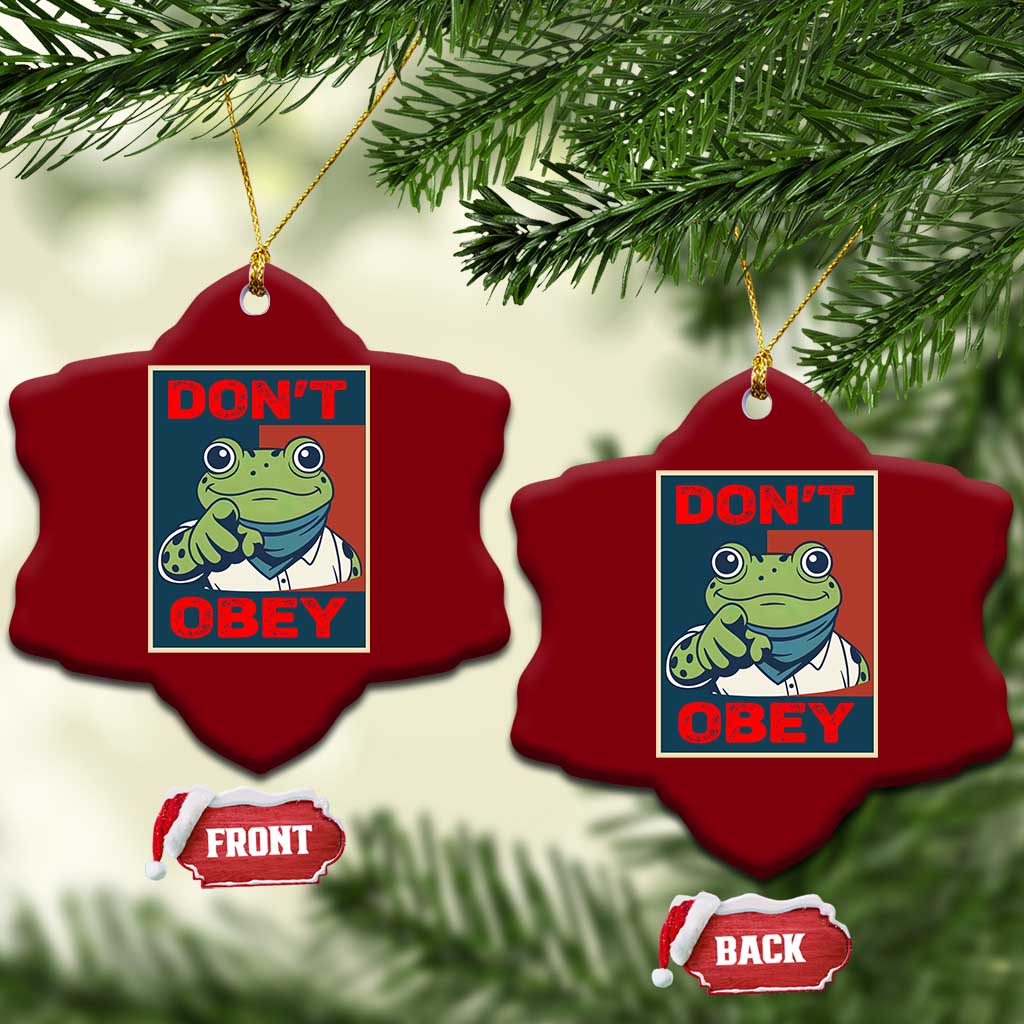 Don't Obey Portland Frog Ceramic Ornament Frogs Protest Activism Hope Style Poster Graphic - Wonder Print Shop