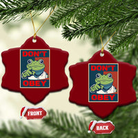 Don't Obey Portland Frog Ceramic Ornament Frogs Protest Activism Hope Style Poster Graphic - Wonder Print Shop