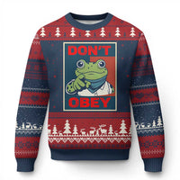Don't Obey Portland Frog Ugly Christmas Sweater Frogs Protest Activism Hope Style Poster Graphic - Wonder Print Shop