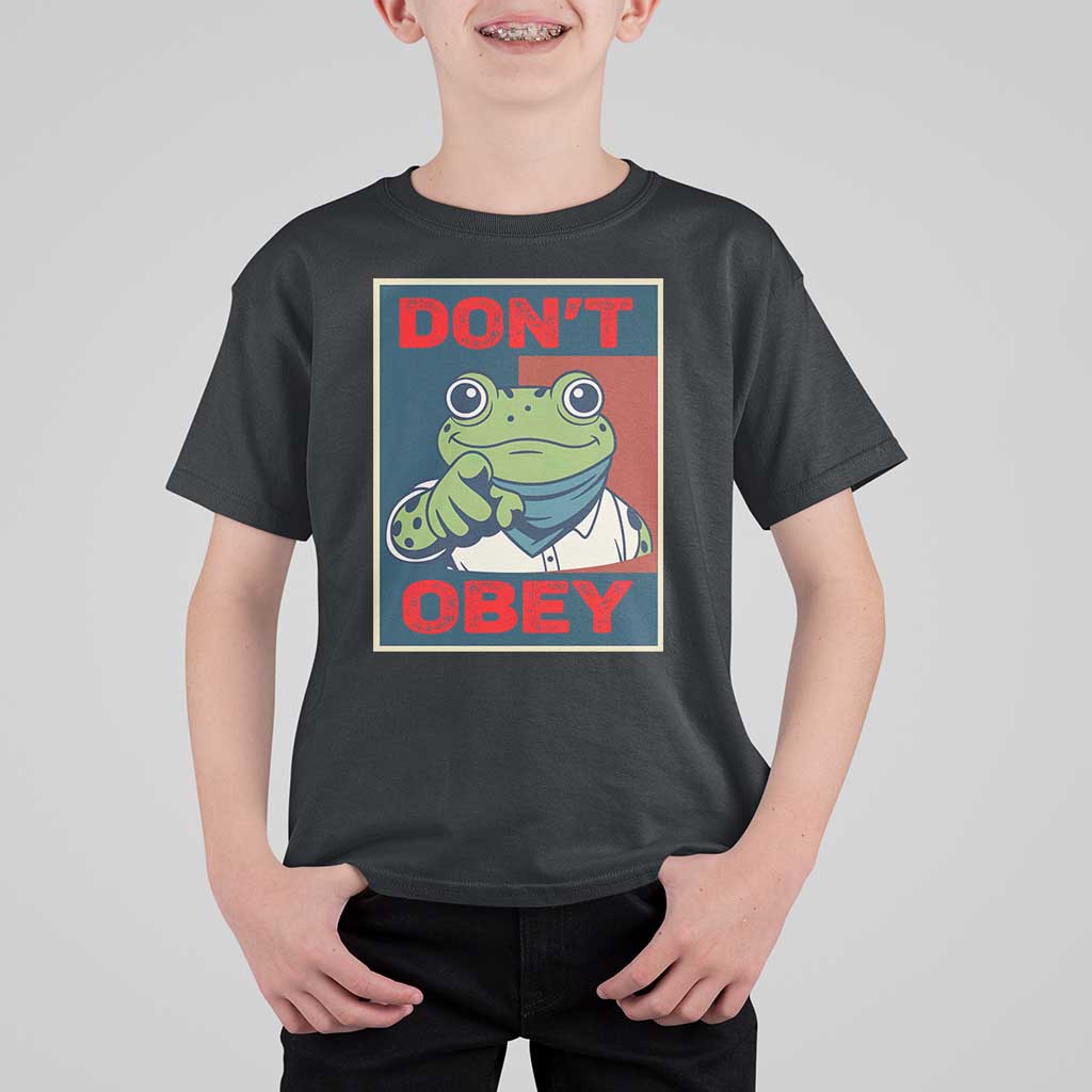 Don't Obey Portland Frog T Shirt For Kid Frogs Protest Activism Hope Style Poster Graphic - Wonder Print Shop