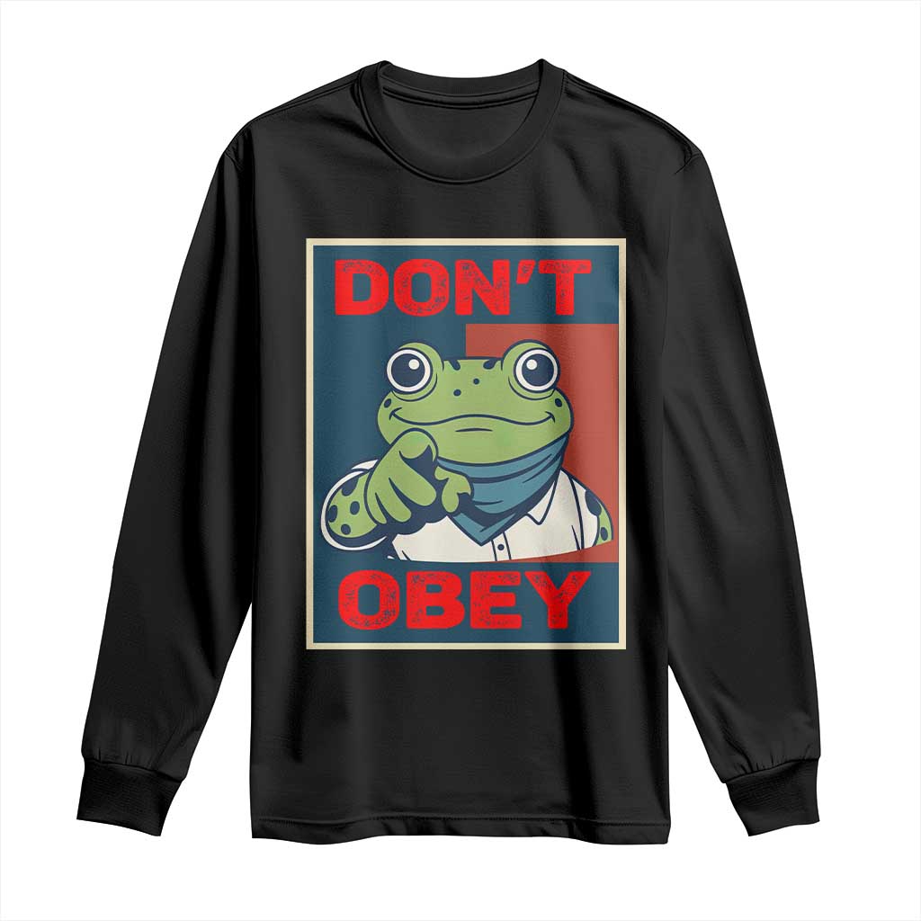 Don't Obey Portland Frog Long Sleeve Shirt Frogs Protest Activism Hope Style Poster Graphic - Wonder Print Shop