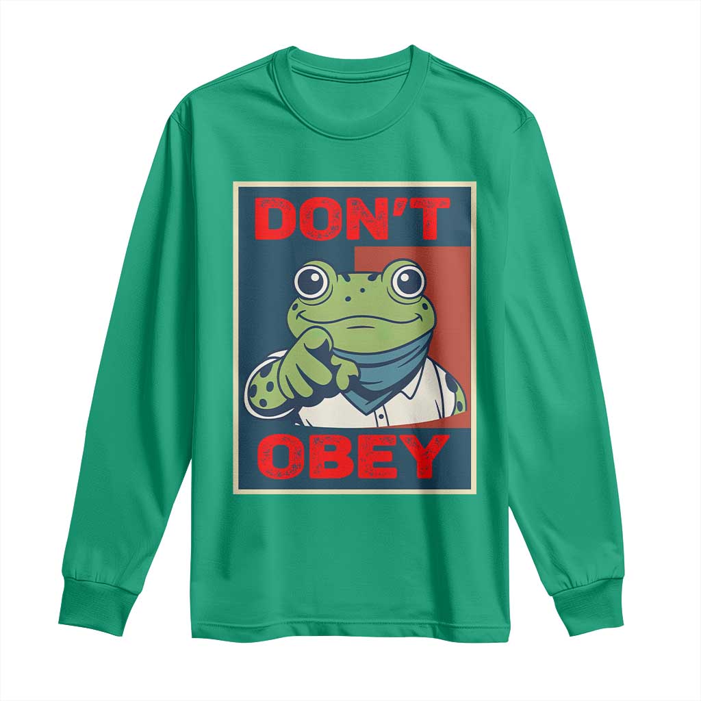 Don't Obey Portland Frog Long Sleeve Shirt Frogs Protest Activism Hope Style Poster Graphic - Wonder Print Shop