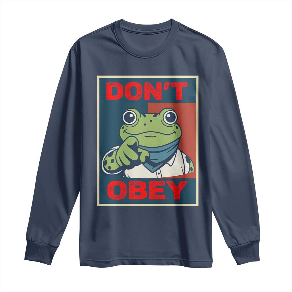 Don't Obey Portland Frog Long Sleeve Shirt Frogs Protest Activism Hope Style Poster Graphic - Wonder Print Shop