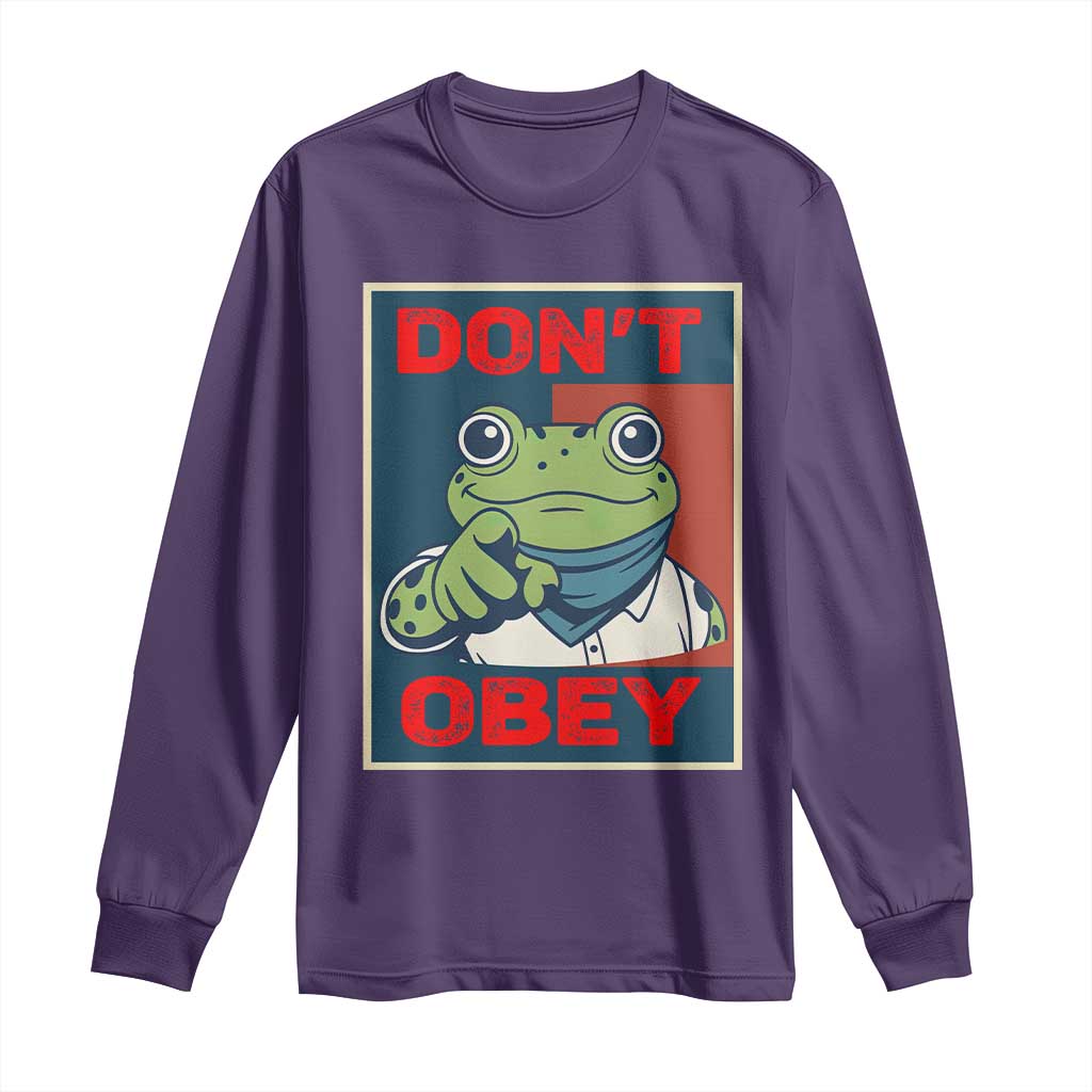 Don't Obey Portland Frog Long Sleeve Shirt Frogs Protest Activism Hope Style Poster Graphic - Wonder Print Shop