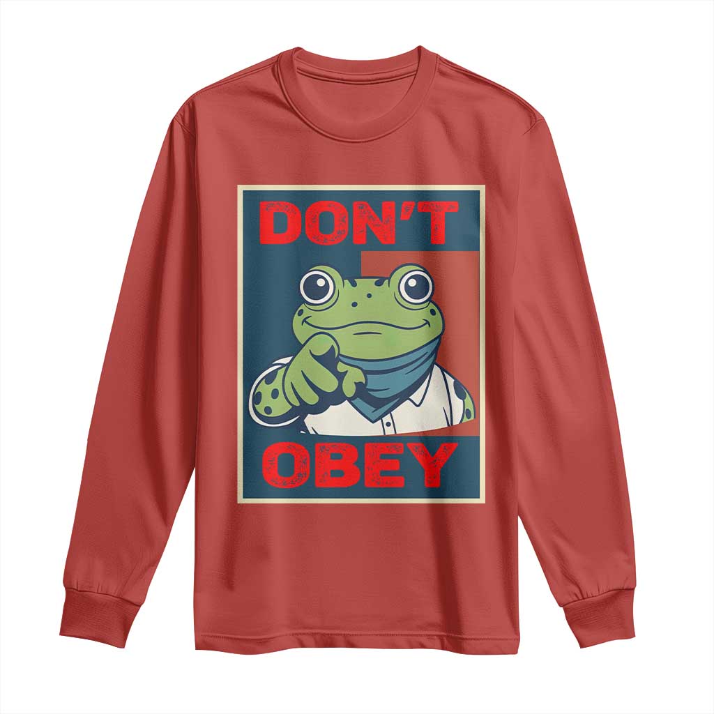 Don't Obey Portland Frog Long Sleeve Shirt Frogs Protest Activism Hope Style Poster Graphic - Wonder Print Shop