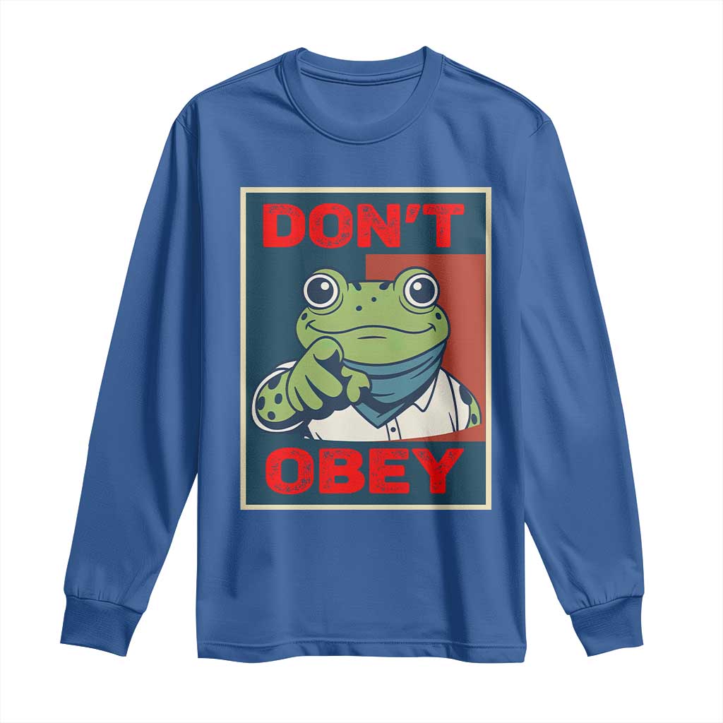 Don't Obey Portland Frog Long Sleeve Shirt Frogs Protest Activism Hope Style Poster Graphic - Wonder Print Shop
