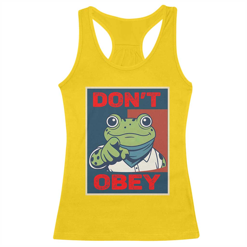 Don't Obey Portland Frog Racerback Tank Top Frogs Protest Activism Hope Style Poster Graphic - Wonder Print Shop