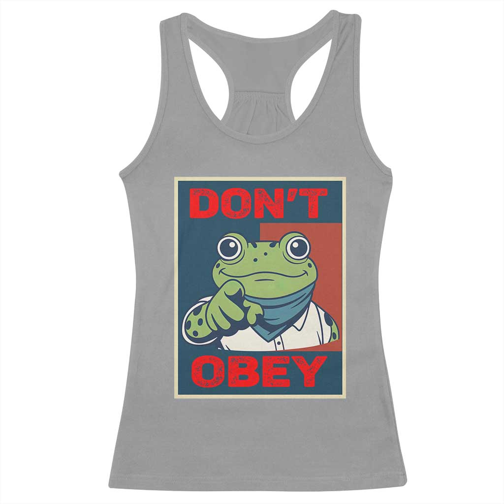 Don't Obey Portland Frog Racerback Tank Top Frogs Protest Activism Hope Style Poster Graphic - Wonder Print Shop