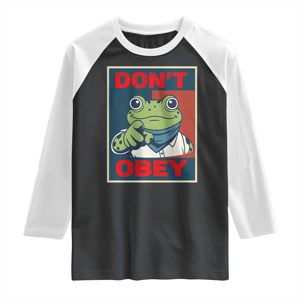 Don't Obey Portland Frog Raglan Shirt Frogs Protest Activism Hope Style Poster Graphic - Wonder Print Shop