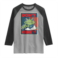 Don't Obey Portland Frog Raglan Shirt Frogs Protest Activism Hope Style Poster Graphic - Wonder Print Shop