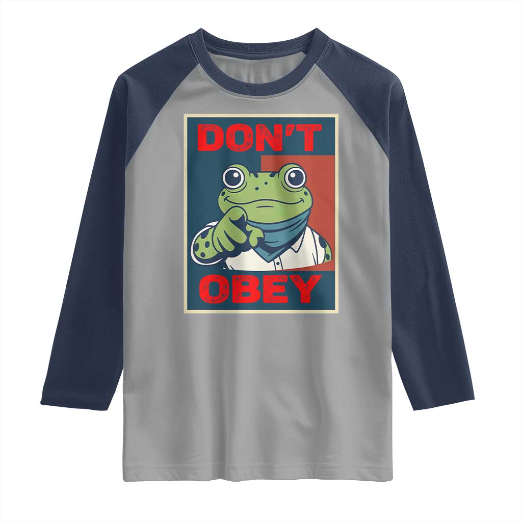 Don't Obey Portland Frog Raglan Shirt Frogs Protest Activism Hope Style Poster Graphic - Wonder Print Shop