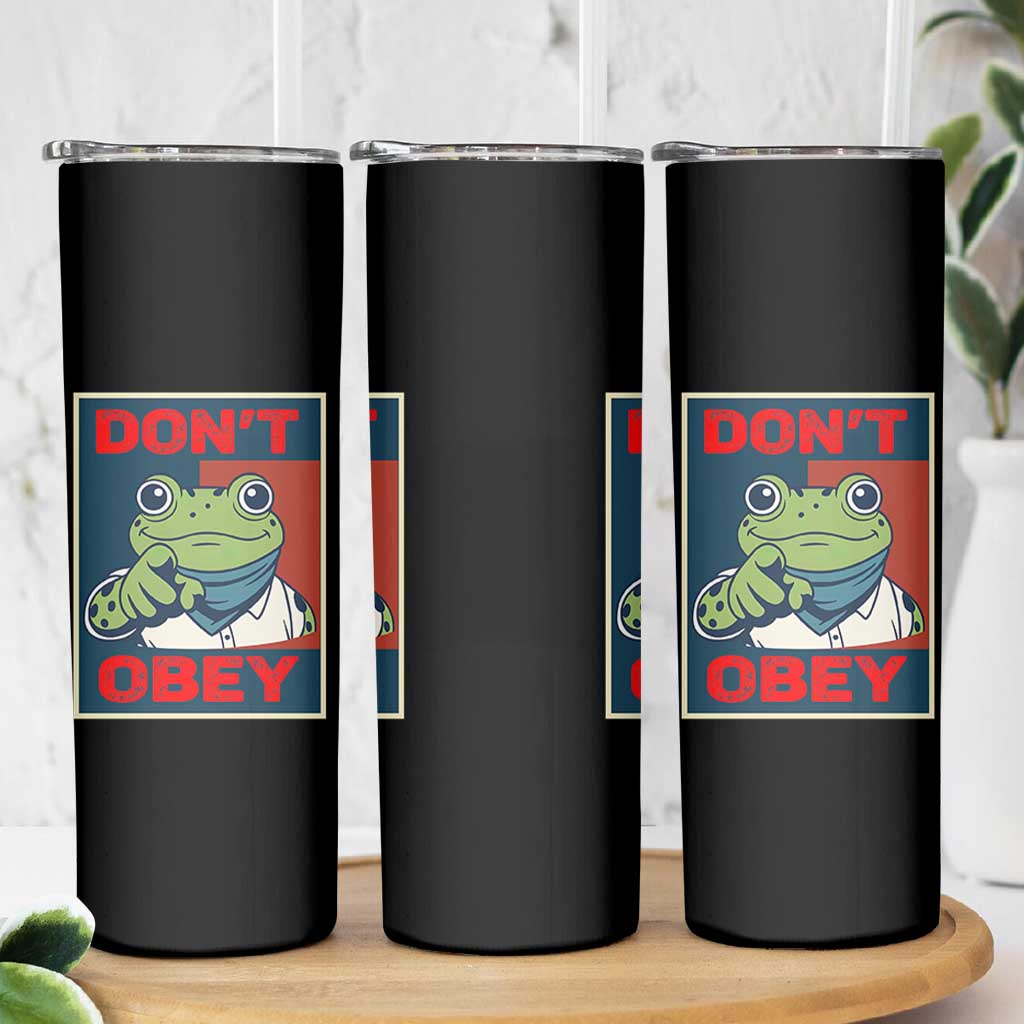 Don't Obey Portland Frog Skinny Tumbler Frogs Protest Activism Hope Style Poster Graphic - Wonder Print Shop